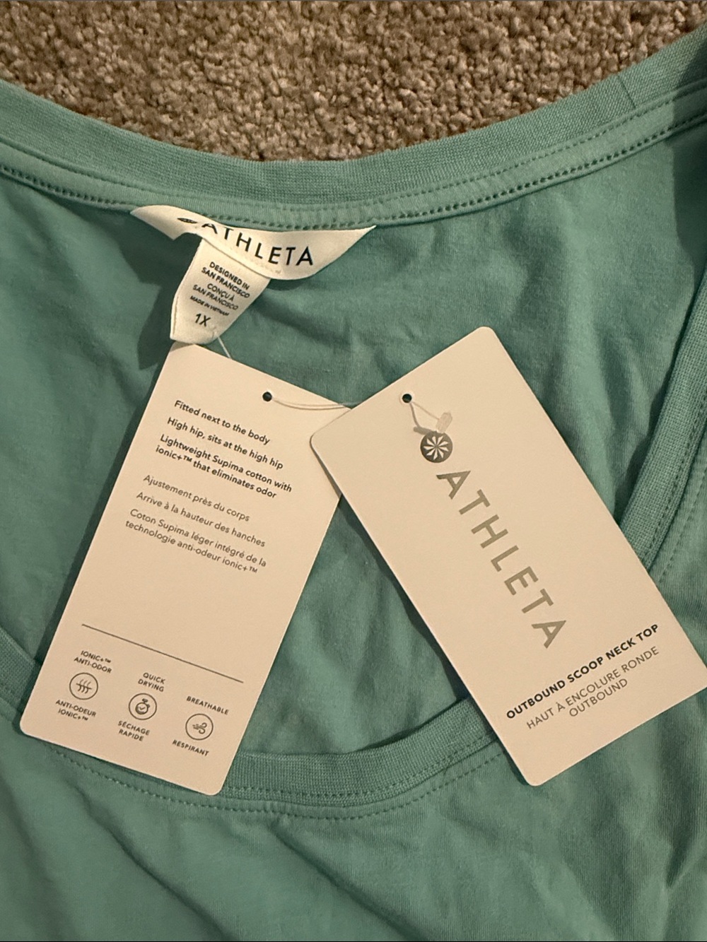 Athleta Outbound Scoop Neck Long Sleeve Top Size 1X - Picture 3 of 8
